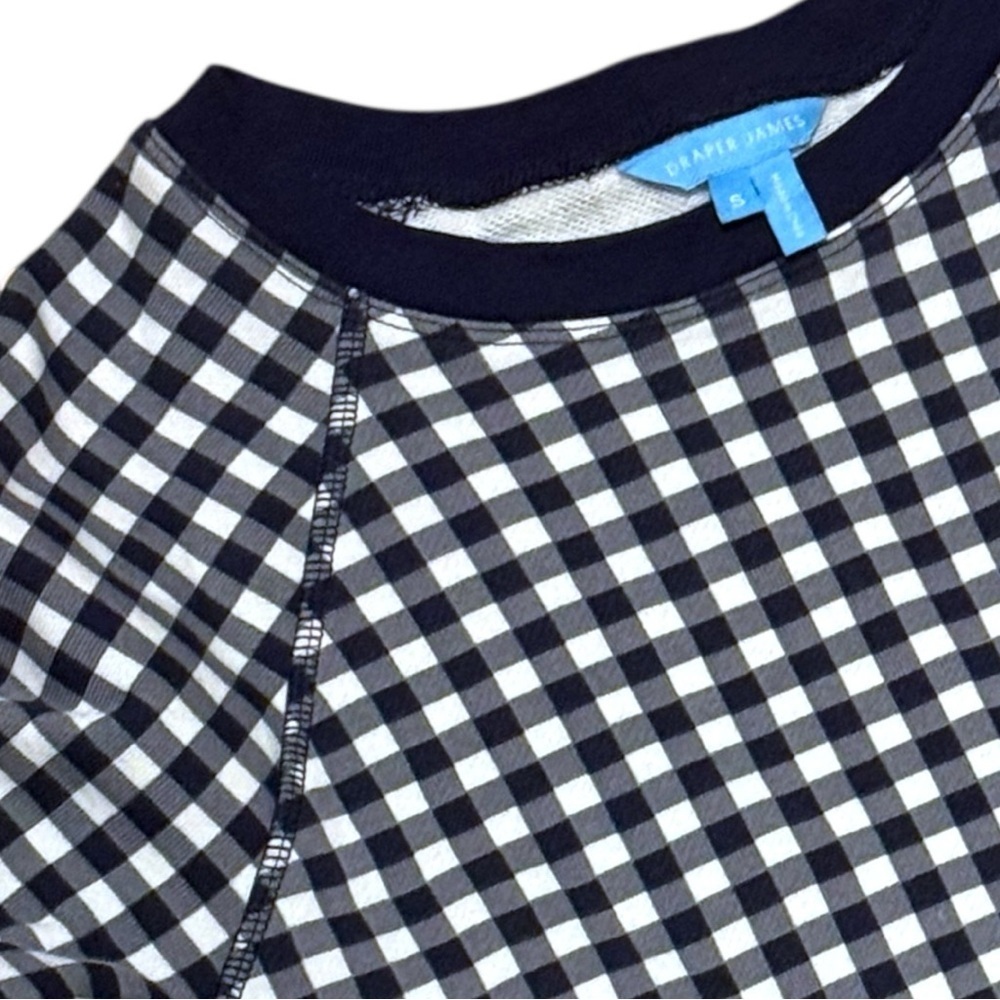Draper James Black White Gingham Long Sleeve Cotton Nightgown Size S - Picture 3 of 6